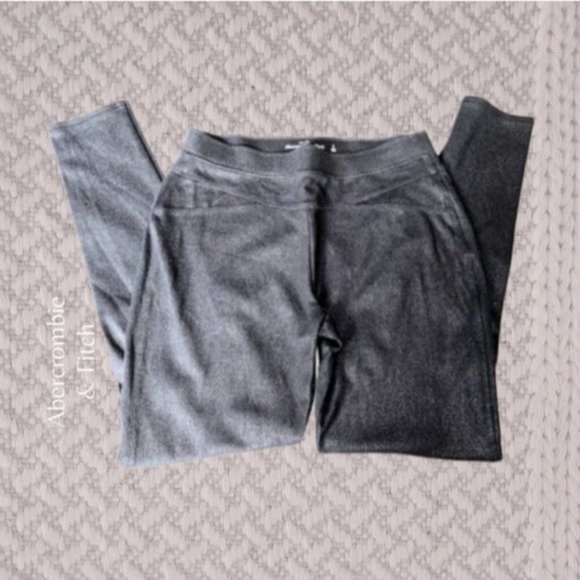 A&F Curved Abercrombie & Fitch Coated Black Pants- Leggings - Picture 5 of 11